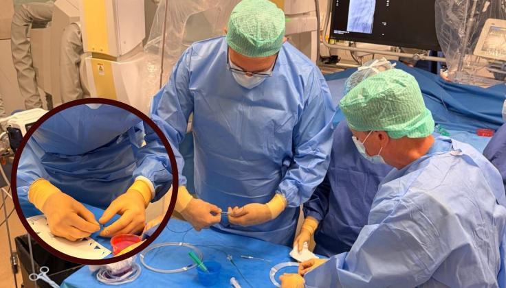 Santaros klinikose plečiamas intervencinis gydymas patiems mažiausiems pacientams: pirmą kartą Lietuvoje 1300 gramų sveriančiam neišnešiotam naujagimiui atlikta minimaliai invazinė perkateterinė širdies intervencija   